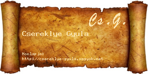 Csereklye Gyula névjegykártya