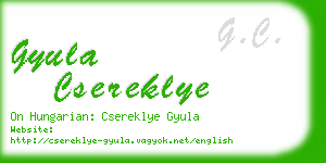 gyula csereklye business card